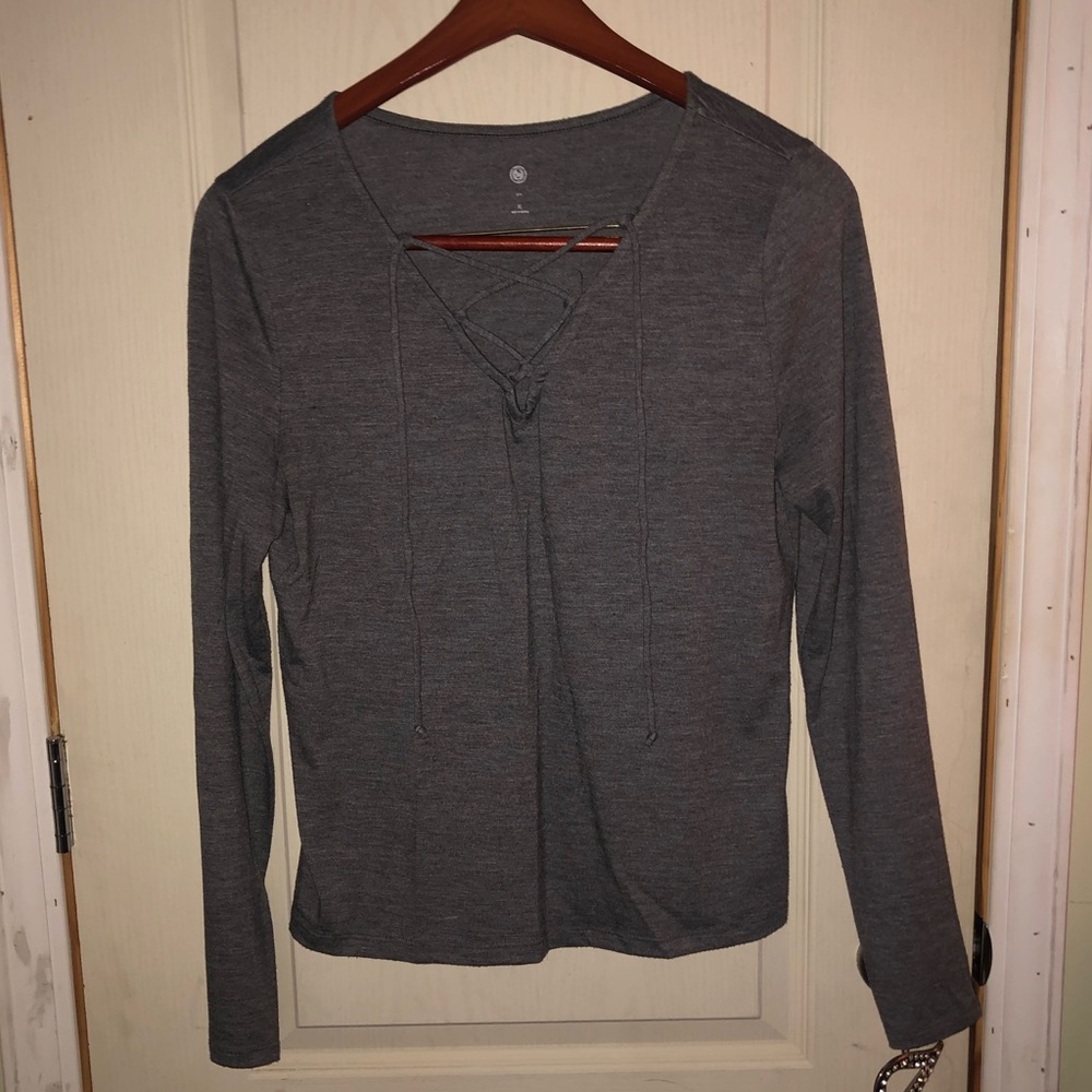 SO Lace Up Blouse